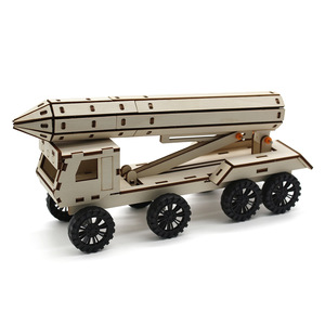 Kit de modelo de camión lanzamisiles de madera para niños, juguete de ensamblaje DIY para educación científica, operación manual para niños de 7 a 9 años - Product Image 1