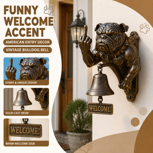 Figura Decorativa de Perro de Resina Estilo <span class=keywords><strong>Americano</strong></span>, Campana de Bienvenida para Decoración de Entrada o Porche - Product Image 4