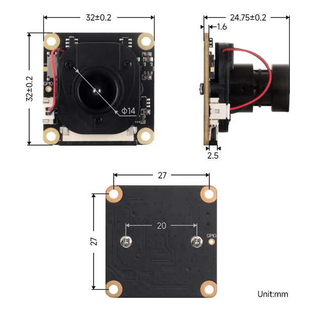 Waveshare IMX290-83 IR-CUT Camera Industrial Starlight Camera Sensor Fixed-Focus 2MP Raspberry Pi 4B/3B+ /3A+/Zero 2W Module DIY