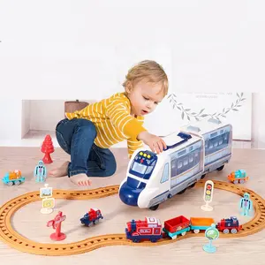 multi functional toy high speed rail music and light plastic kids electric train