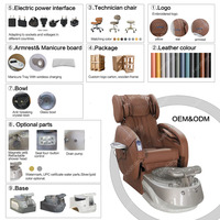 Fauteuil de massage des pieds pour salon de manucure et de beauté Fauteuil de pédicure inclinable pour manucure et spa avec massage