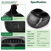 Masseur de pieds électrique chauffant avec compression d'air, rouleaux de massage, télécommande sans fil, doublure lavable, pour la maison et le bureau, soulagement de la fatigue des pieds