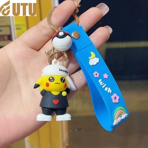 Poke-moned Pikachu llavero lindo pato Kajeni tortuga muñeca hombres y mujeres mochila colgante accesorios Al por mayor-F - Product Image 3