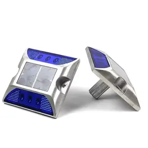 Aluminium Zonne-Energie Knipperende Cat Eye 6 Led Hoge Kwaliteit Solar Road Stud Solar Road Stud Met Been