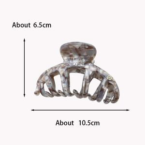 مشبك شعر فرنسي كبير على شكل يقطين من الأسيتات بطول 10.5 سم، إكسسوار شعر أنيق وراقٍ بتصميم مفرغ، مشبك شعر لطيف على شكل سمكة قرش - Product Image 6