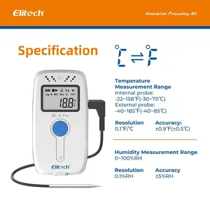 HEDAO RC-4 PRO <b>Temperature</b> <b>Data</b> <b>Logger</b> NTC Battery Plastic Material Pharmacy Refrigerators Thermohygrometer Monitor - Product Image 5