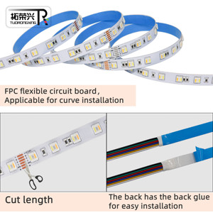 Thâm quyến Nhà cung cấp LED Flex dải ánh sáng 5050RGB + CCT tùy chỉnh nhiệt độ màu DC24V DC12V FCC CE ROHS Dải thông minh ánh sáng - Product Image 4