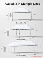 Tente pliante en aluminium robuste sur mesure 3x4,5m, structure diamant 50mm, imperméable, gazebo publicitaire avec parois latérales pour événements