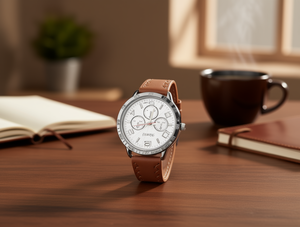 Orologio Meccanico Yanxi 43mm con Cassa in Acciaio Inossidabile, Cinturino in Pelle, Cronografo, Quadrante Analogico Casual da Uomo - Product Image 2