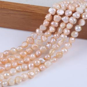 Zhuji Natural Freshwater Baroque <b>Pearl</b> String 18cm 6-7mm Two Sides with Side Holes <b>Loose</b> <b>Pearls</b> for DIY Jewelry - Product Image 1
