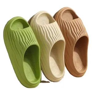 Summer Beach Non-Slip Women Pillow Slippers Eva Flat Thick Sole Shoes Fashion Outdoor Slippers Indoor Home Cool Soft Slides