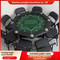 Tables de poker octogonales pliantes pour usage domestique, spécialisées Texas Hold'em, en gros, pour l'approvisionnement transfrontalier en Asie du Sud-Est et au Moyen-Orient