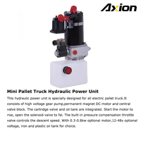 Axion PNM-1-1 12V 24V Motor DC Pompa Gigi Internal Mini Pallet Truck Unit Tenaga Hidrolik Paduan Aluminium 0.8KW Aksi Ganda
