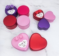 Vide coeur forme étain cookie mariage boîte à bonbons rond menthe cadeau boîtes cas métal faveur de mariage boîte en fer blanc pour cadeau