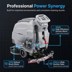 Autolaveuse industrielle autoportée 24V 100Ah à batterie, machine de nettoyage de sols 540mm 2100 ㎡ /h pour l'entrepôt d'usine - Product Image 5
