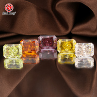 Batu Zirkonia Kubik / CZ Berwarna Potongan Radiant untuk Pembuatan Perhiasan (Kuning, Oranye, Pink, Putih) Dengan Sertifikat GRA