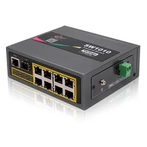 Endüstriyel anahtarı yönetilmeyen 8 Port 10/100M LAN SFP Din Rial PoE Ethernet anahtarı