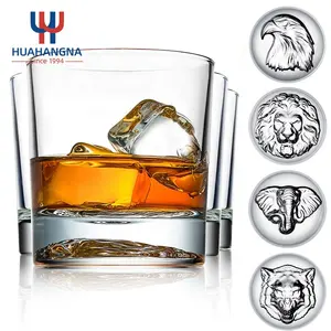 Verres à whisky en cristal de qualité supérieure 10 oz Animal imprimé Lowball Rocks Double verre à l'ancienne pour whisky Bourbon vin