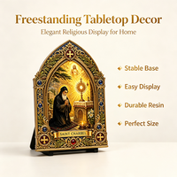 Targa Personalizzata in Resina di San Charbel Maronita Libanese, Stampa UV 3D, Cornice Dorata, Articoli Religiosi Cattolici, Regalo OEM