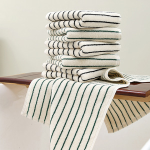 Serviettes rayées en pur coton pour la vente en gros transfrontalière, serviettes <span class=keywords><strong>de</strong></span> <span class=keywords><strong>bain</strong></span> et <span class=keywords><strong>de</strong></span> visage en coton peigné simple, <span class=keywords><strong>550g</strong></span>, épaisses, douces et absorbantes, ensembles <span class=keywords><strong>de</strong></span> serviettes - Product Image 1