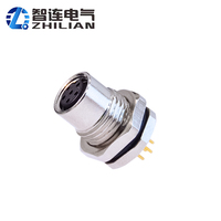 M8 6pin Plug Cable Femelle Circulaire IP67 Étanche Soudure PCB Jack Connecteur avec Contacts En Laiton Plaqué Or ZLM8F2-S-F
