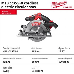 Sierra Circular Inalámbrica <span class=keywords><strong>Milwaukee</strong></span> M18 CCS55-0 de 18V FUEL, Sierra Inalámbrica de 165 mm para Trabajos en Madera - Product Image 3