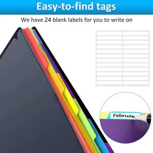 12 Pocket Plastic Spiral Binder Organizer Multi Pocket Folder with Dividers Office Organizer Folder Letter Size School Supplies - Product Image 4