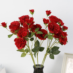 QIHAO Artificial Roses 7 <b>Heads</b> Austin <b>Style</b> High Simulation Plastic Silk Flower For Wedding Home Decor Photography Props - Product Image 2