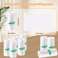 Mini rouleaux de papier thermique adhésif double couche 57x25mm, rouleaux d'autocollants imprimables personnalisés pour imprimantes d'étiquettes portables