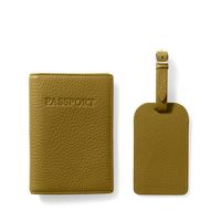 Porte-passeport mince et étiquette de bagage coffret cadeau de voyage personnalisé RFID PU cuir porte-passeport couverture