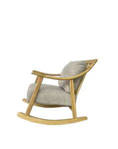 Phong cách đơn giản bằng gỗ Rocking Chair mềm trắng <span class=keywords><strong>grey</strong></span> bọc tàu lượn ghế ăn - Product Image 2