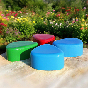 Fiberglass Stone Bench Modern Public Waiting <b>Chair</b> Durable Stool for Government Service Centers - Product Image 3