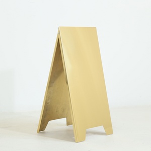 Custom Stainless Steel Gold Mirrored or Brushed Outdoor Street a <b>Frame</b> Sign Foldable Sidewalk Advertising Board <b>for</b> Shop Store - Product Image 4