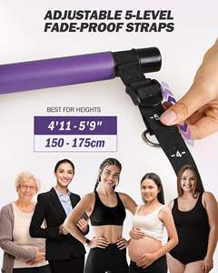 Kit de Barra de Pilates Ecológica para Gimnasio en Casa con Bandas de Resistencia y Bolsa para Mujeres y Hombres - Product Image 6