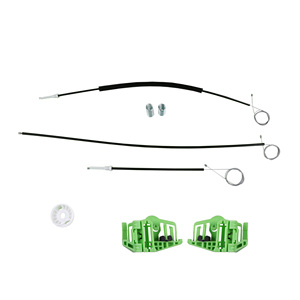 Kit de elevalunas delantero izquierdo para Bmw E46 Compact (rueda + cable + clips de plástico) - Product Image 2