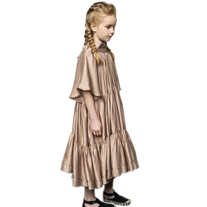 Maxi abito <span class=keywords><strong>da</strong></span> ragazza in cotone formale <span class=keywords><strong>da</strong></span> festa con volant per la seta estiva <span class=keywords><strong>da</strong></span> <span class=keywords><strong>bambina</strong></span> - Product Image 1