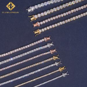 Zuanfa Large Inventories <b>Tennis</b> Chain 925 Sterling <b>Silver</b> 18K Gold Plated Moissanite Diamond <b>Tennis</b> Chain Bracelet Fine Jewelry - Product Image 5