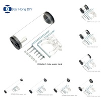 XHDIY Tangki Air Silinder Transparan Akrilik Berpendingin Air untuk Casing Komputer Diameter 50MM Berbagai Panjang 3 Lubang