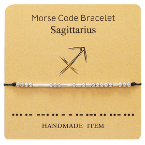 DIY Handmade Item <strong>Morse</strong> <strong>Code</strong> 12 Zodiac Card <strong>Bracelet</strong> - Product Image 2