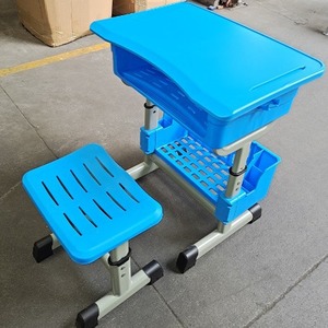 Blue Height Adjustable Student <b>Desk</b> And Chair <b>Set</b> Abs Plastic School Study Furniture For Primary And High School Kids - Product Image 1