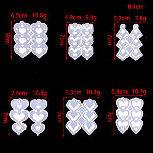 Moules de coulée en résine faits à la main pour bricolage Ins Style ornements décoratifs Silicone trois coeurs série boucles d'oreilles moule 1055 outils de gâteau - Product Image 2