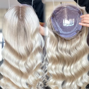 Personnalisé Fait En Gros Meilleure Qualité 8*8 Pleine Dentelle Topper Vague Femme Humaine Cheveux Topper pour Femmes Blanches - Product Image 1