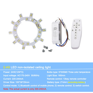 Smart 2.4G LED <strong>Light</strong> Source Surface for <strong>Remote</strong> <strong>Control</strong> Chandelier Ceiling <strong>Light</strong> Controller with Aluminum Construction Office Use - Product Image 6