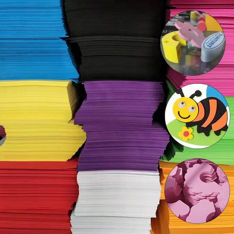 1MM di carta spugna colorata fatta a mano materiale fai da te EVA schiuma di carta scuola materna giocattolo colore talee di carta all'ingrosso