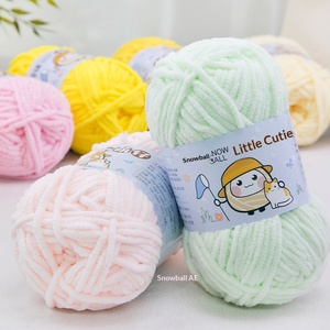 Hilo de Chenilla Tejido a Mano, 100% Poliéster, Alta Tenacidad, FDY 3.5mm, Teñido, Grueso, Línea de Hielo, para Bufandas de Ganchillo, Muñecas y Bebés - Product Image 3
