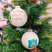Ornement d'arbre de Noël en céramique personnalisable Décoration pendante suspendue pour la maison personnalisée avec impression UV Cadeau de Noël