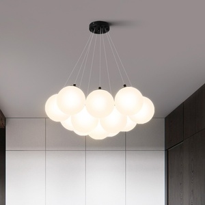 <span class=keywords><strong>Plafonnier</strong></span> <span class=keywords><strong>Art</strong></span> <span class=keywords><strong>Déco</strong></span> à encastrer, lustre boule à bulles, télécommande, intensité variable, fer et <span class=keywords><strong>verre</strong></span>, salon, éclairage d'usine OEM - Product Image 3