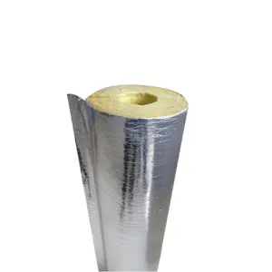 Tube de laine de verre recouvert de papier d'aluminium, isolation de tube de laine de verre avec papier d'aluminium