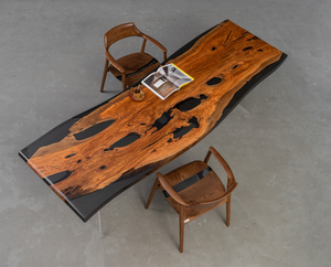 Grande <span class=keywords><strong>planche</strong></span> en bois d'olivier italien et résine, idéale pour les tables à manger et l'usage domestique - Acompte - Product Image 2