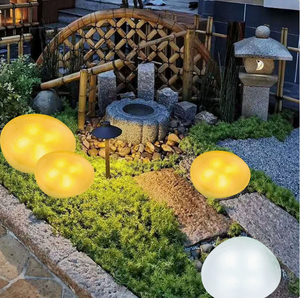 Solar Glowing Stone <b>Lights</b>, Simulation Colorful Pebble Lamp for Outdoor Park Lawn, RGB Landscape Decor Atmosphere Lighting - Product Image 2